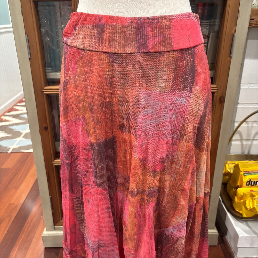 Anthropologie x Weston Fallen Sun Handkerchief Maxi Skirt, Size Medium - Picture 3 of 10